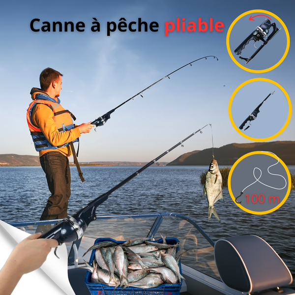 Canne à pêche pliable